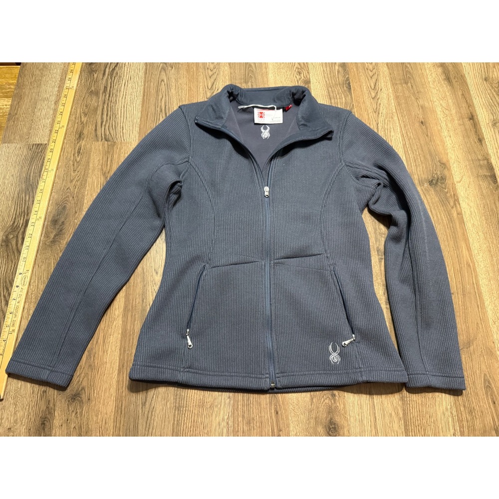 Core Sweater Women's Size Large Gray Sweatshirt Full Zip Long Sleeve
